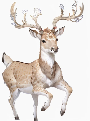 a drawing of a deer with a very large antelope's head, an anthropomorphic deer, anthropomorphic deer, drawn with photoshop, inspired by Rudolph Belarski, inspired by Rudolph F. Ingerle, anthropomorphic female deer, caricature, slightly buck - toothed, anthropomorphic deer female, wip, hannibal, thin antlers