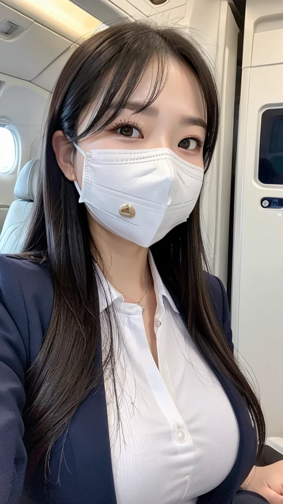 ＡＩBeauty、Cabin Attendant Prompt、ＣＡ、plane、uniform、Big Breasts、Face masks