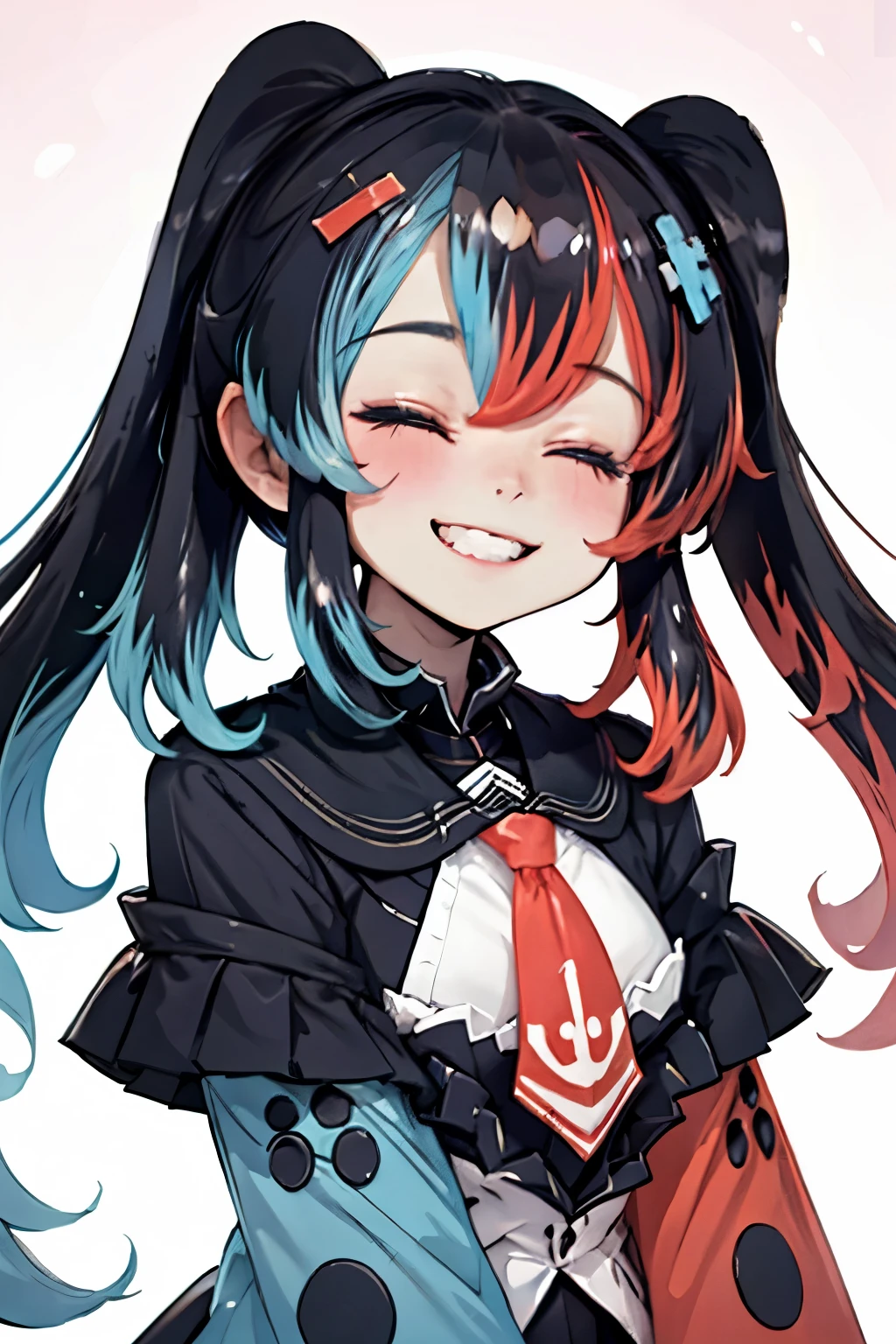 Highly detailed, High Quality, Masterpiece, beautiful, 1girl, solo, SwitchchanOutfit, (HeadpatPOV:1.5), headpat, pov, smile, bright smile, head tilt, closed eyes, happy, blush,