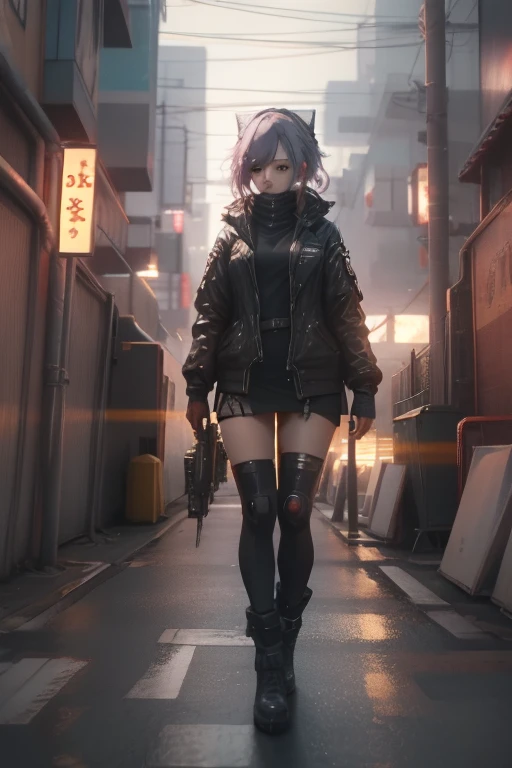 Adventure resume certification game professional ID card anime model girl，Highly detailed shot of a giantess，real life anime girls，Fantasy cyberpunk girl，Realistic anime girl rendering，Set on a Tokyo rooftop，Cyberpunk beautiful girl，Realistic animation，Female Cyberpunk Anime Girl，Anime style mixed with Fujifilm