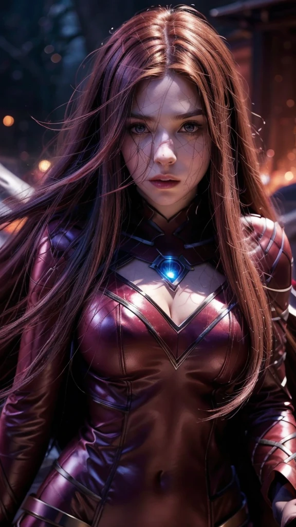 1girl, scarlet witch, avengers, wanda maximoff, detailed face, beautiful eyes, detailed facial features, long hair, red hair, scarlet costume, magical energy, powerful, dramatic lighting, cinematic, epic, fantasy, hyperrealistic, 8k, high resolution, concept art