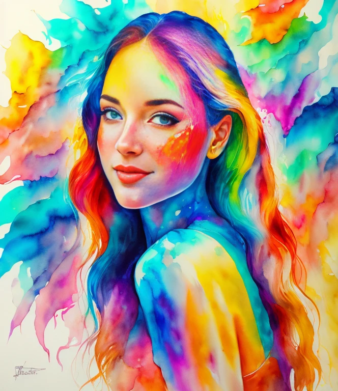 a painting of a woman with colorful paint on her face, watercolor detailed art, rossdraws pastel vibrant, watercolor colored painting, painted in bright water colors, watercolor artstyle, colorful watercolor painting, dripping with color, intense watercolor, colorful watercolor, colorful art, watercolor art, vibrant watercolor painting, watercolor digital painting, watercolor painting style, vibrant watercolor, watercolor style, watercolor painting
