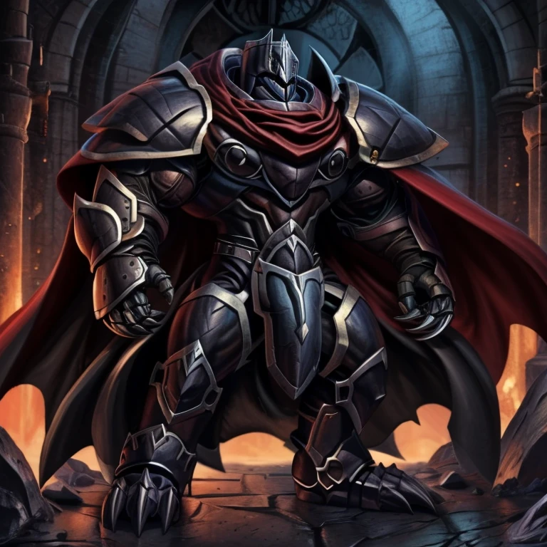 (masterpiece, best quality, detailed:1.2) detailed full body, a knight's mechanical armor, glowing wide and heavy armor, wears full body armor. massive muscles, huge pecs, chiseled abs, huge pectorals, exaggeratedly huge muscles. wearing a cloak. unusually developed muscular body big muscle, pecs, triceps, traps, waist narrow, unusually developed muscular body, Dark knight,
BlackKnight_fe, The claws are sharp,
Sharp teeth, black color big penis,