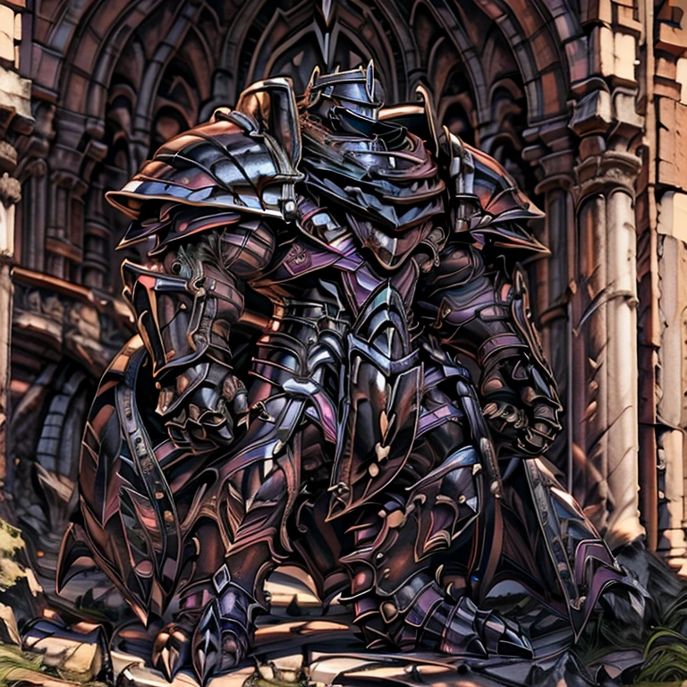 BlackKnight_fe, (masterpiece, best quality, detailed:1.2) detailed full body, a knight's mechanical armor, glowing wide and heavy armor, wears full body armor. massive muscles, huge pecs, chiseled abs, huge pectorals, exaggeratedly huge muscles. wearing a cloak. unusually developed muscular body big muscle, pecs, triceps, traps, waist narrow, unusually developed muscular body, Dark knight,
The claws are sharp,
Sharp teeth, black color big penis,