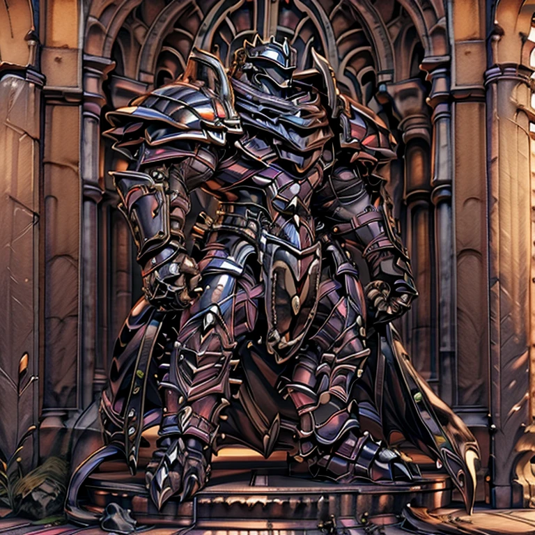 BlackKnight_fe, (masterpiece, best quality, detailed:1.2) detailed full body, a knight's mechanical armor, glowing wide and heavy armor, wears full body armor. massive muscles, huge pecs, chiseled abs, huge pectorals, exaggeratedly huge muscles. wearing a cloak. unusually developed muscular body big muscle, pecs, triceps, traps, waist narrow, unusually developed muscular body, Dark knight,
The claws are sharp,
Sharp teeth, black color big penis,