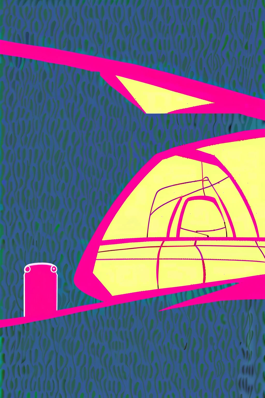 Help me draw a picture with a sense of technology、Futuristic car，45 degree viewing angle outside the vehicle，Can see the whole vehicle。To reflect the automatic driving status of the headlight projection、 HUD shows navigation arrow、The driver is sitting in the car，The car screen displays the reversing image，16：9 Heading Layout
