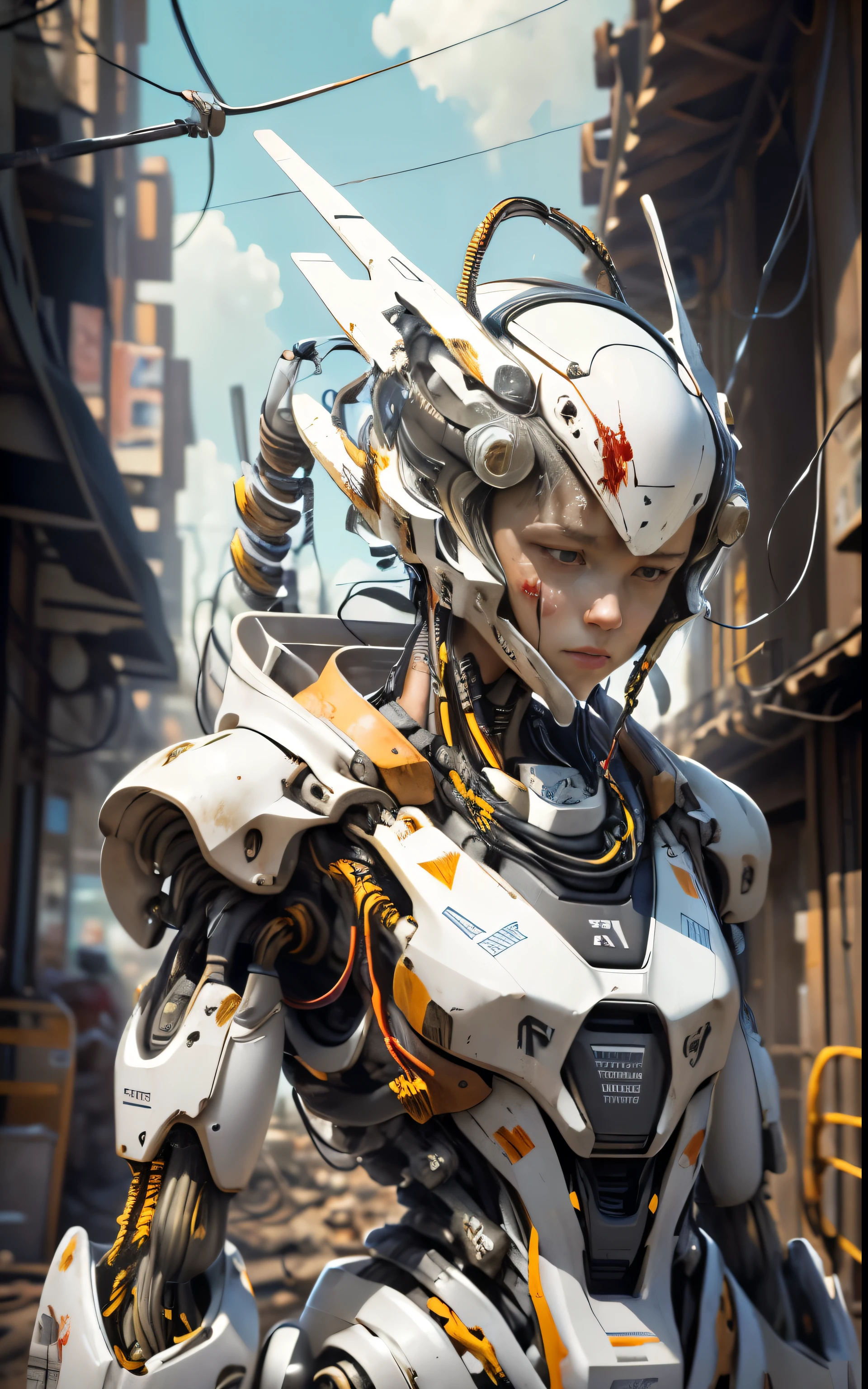 A close up of a person in a futuristic suit with a sci - fiore - SeaArt AI