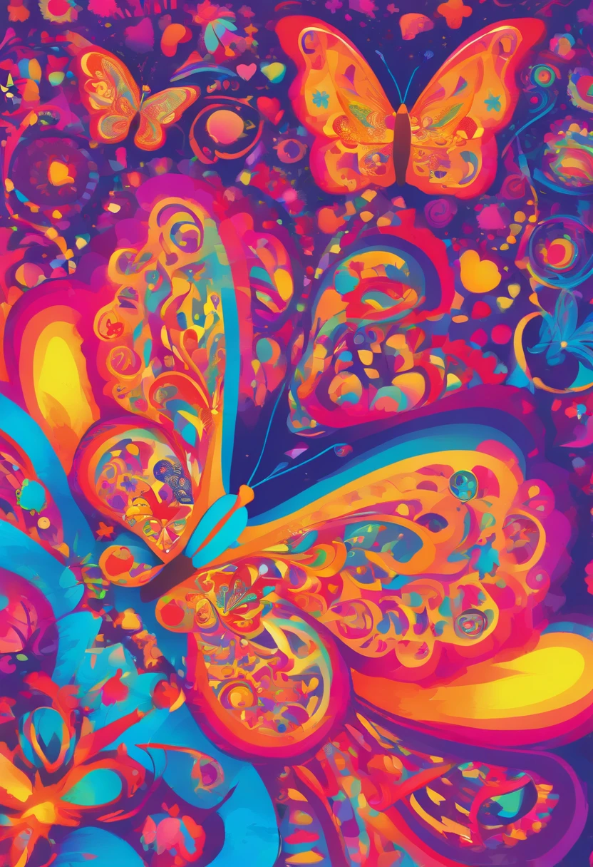 Butterfly hearts stars 