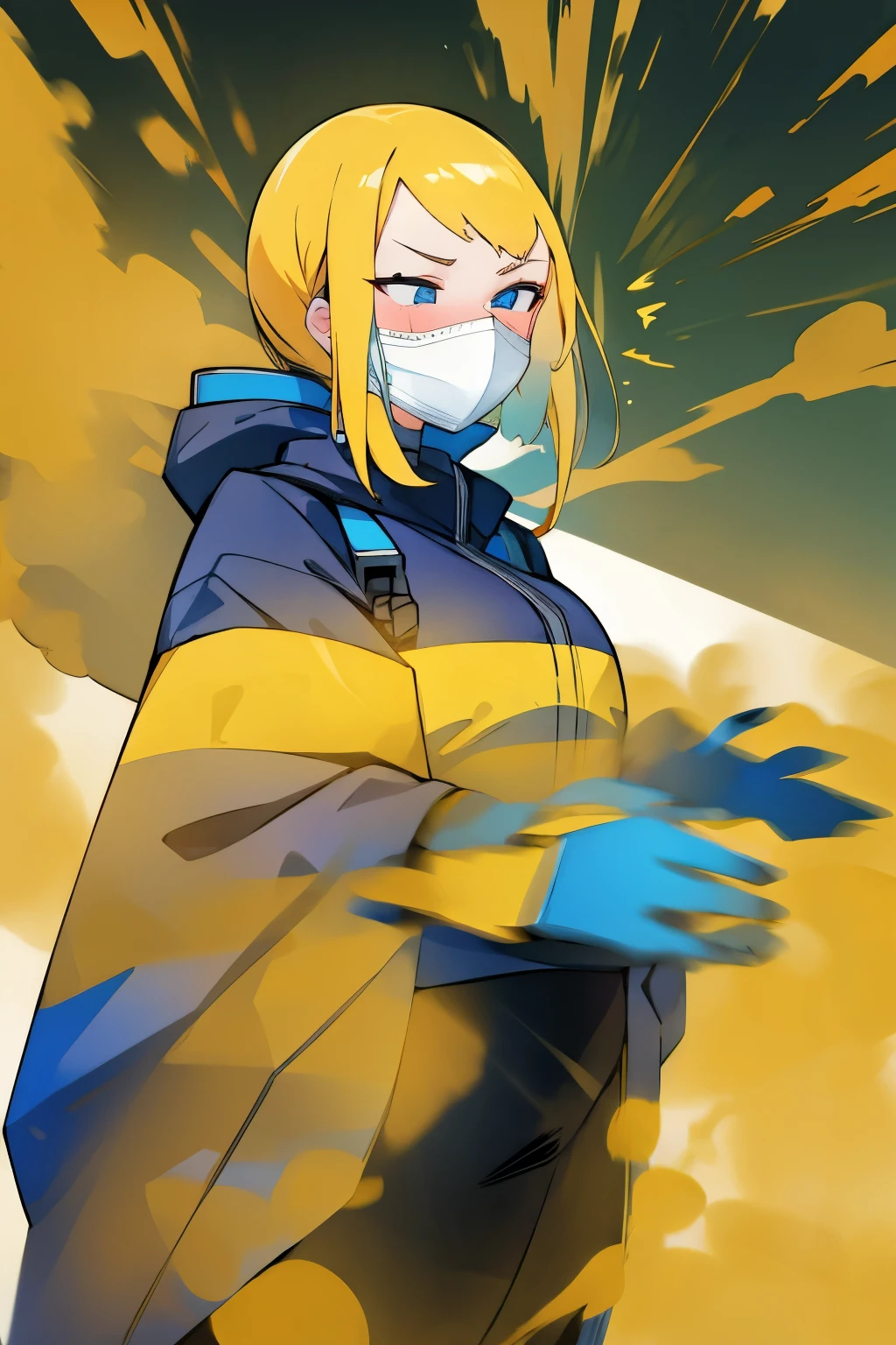 Girl with a robotic mask farts