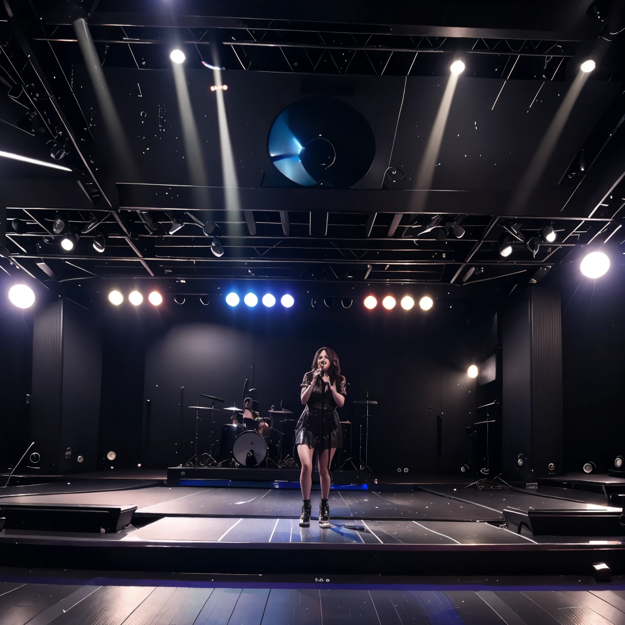 Rock star singing in stage