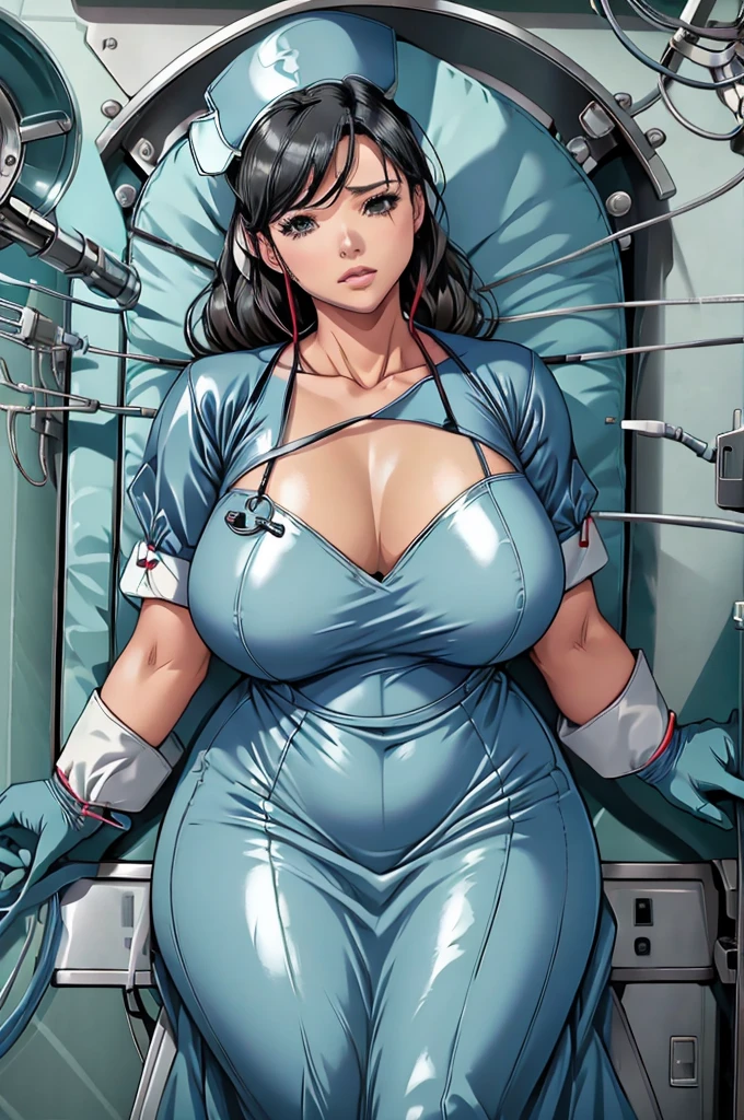 nurse uniform,hospital, latex nurse suit,nurses,busty,elbow gloves,labcoat,black hair woman,red eyes , gigantic ,medical instruments,asian nurse,two nurses,speculum,examination room,oversize ,big ass ,strap on, lay on table ,legs spreaded,giving birth,gyno chair , dentist,Milf,latex,grey uniform,oversize breasts