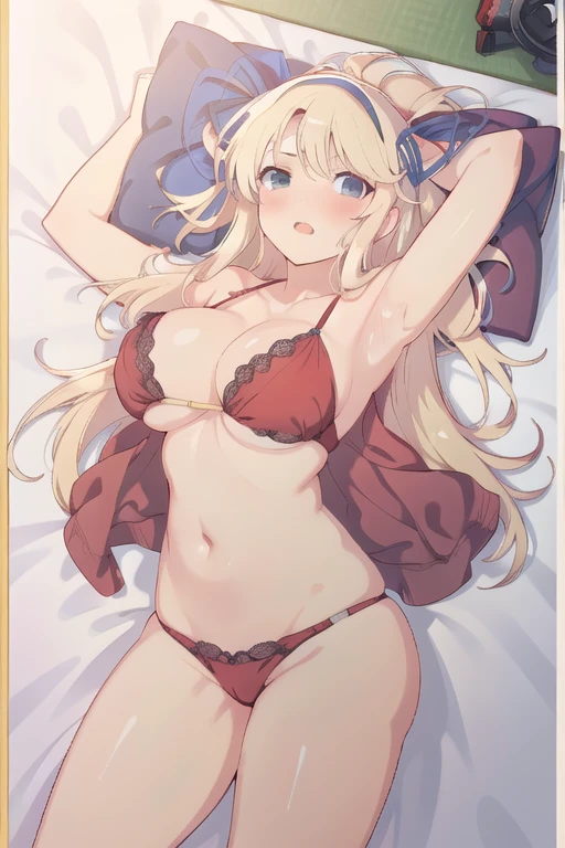 Senran kagura Katsuragi big tit busty ((mejor calidad, 8K, obra maestra: 1.3)), cuerpo completo, ropa original bed