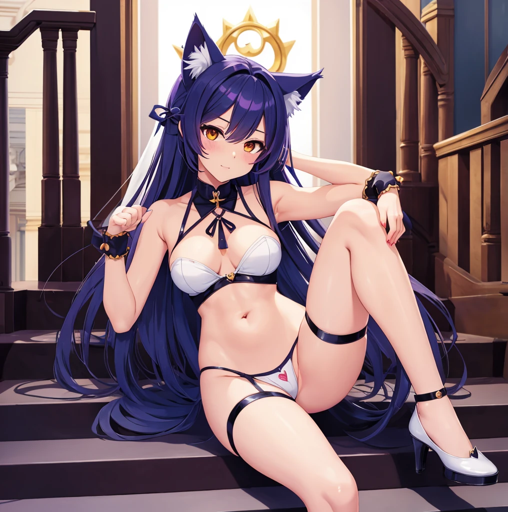 a woman with leg on the stairs and holding her hand over her knee, lewd face, a girl with a cat ears and a bow, female furry mini cute style, a drawing of a debauchery priest many cultist of aphrodite, pudica pose gesture, small cute outline, cell shaded adult animation, sketchy artstyle, holo is a wolf girl, fursona furry art commission, oc commission, lineart, fursona commission, cute!! chibi!!! catgirl, anime catgirl, fox from league of legends chibi, commission for high res, cute anime catgirl, clean anime outlines, full body zenkai! asuka suit, gesture drawn, holding a pudica pose, body pose!, full body drawing, realistic body proportions, full character body, full body concept, full body; front view, female full body, realistic proportions!!, entire body