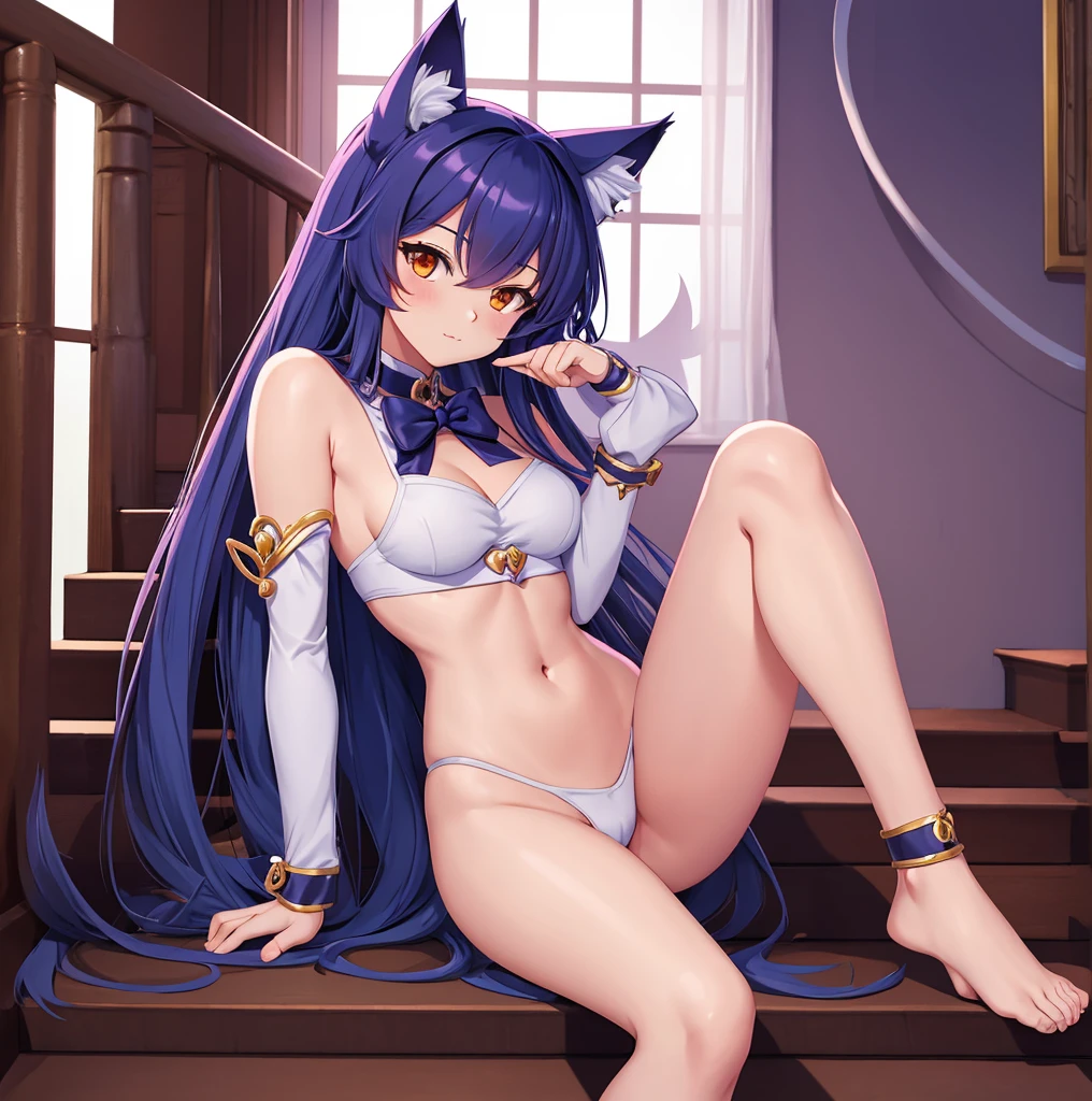 a woman with leg on the stairs and holding her hand over her knee, lewd face, a girl with a cat ears and a bow, female furry mini cute style, a drawing of a debauchery priest many cultist of aphrodite, pudica pose gesture, small cute outline, cell shaded adult animation, sketchy artstyle, holo is a wolf girl, fursona furry art commission, oc commission, lineart, fursona commission, cute!! chibi!!! catgirl, anime catgirl, fox from league of legends chibi, commission for high res, cute anime catgirl, clean anime outlines, full body zenkai! asuka suit, gesture drawn, holding a pudica pose, body pose!, full body drawing, realistic body proportions, full character body, full body concept, full body; front view, female full body, realistic proportions!!, entire body