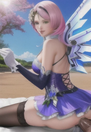 (Photo:1.3), highdetail, alisa_bosconovitch, 1girl, solo, smile, thighhighs, gloves, dress, green eyes, flower, wings, two-tone hair, asymmetrical legwear, android, asymmetrical clothes, split-color hair, mechanical wings, Dark red, gray, and black colors, vibrant colors, (summer, sunny weather:1.3), medium intensity lighting, (Soft focus:1.3), (acclaimed, alluring, captivating, exciting, gorgeous, striking:1.3), (ultra realistic, sharp focus:1.3), (girl rides on top of guy perfectly:1.3), (girl having sex:1.9)