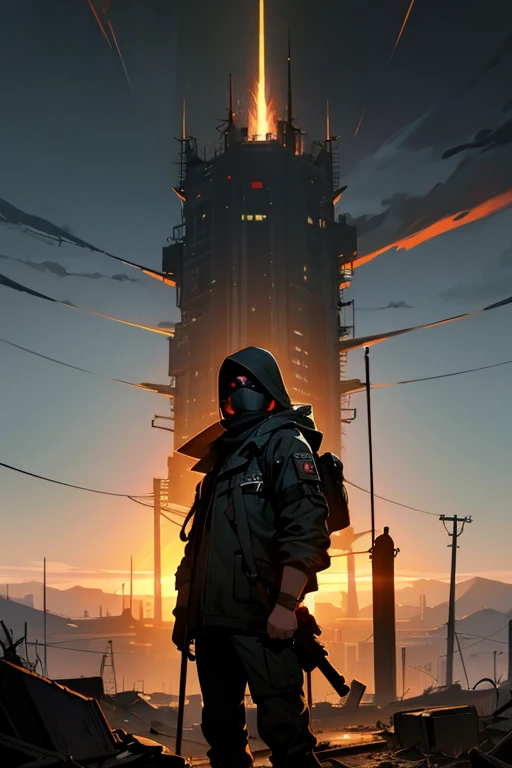 a person in an apocalyptic world