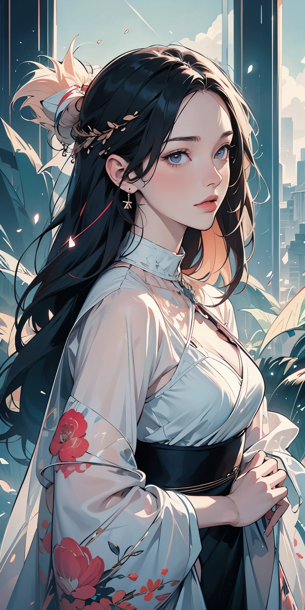 pace girl| standing alone on hill| centered| detailed gorgeous face| anime style| key visual| intricate detail| highly detailed| breathtaking| vibrant| panoramic| cinematic| Carne Griffiths| Conrad Roset| ghibli