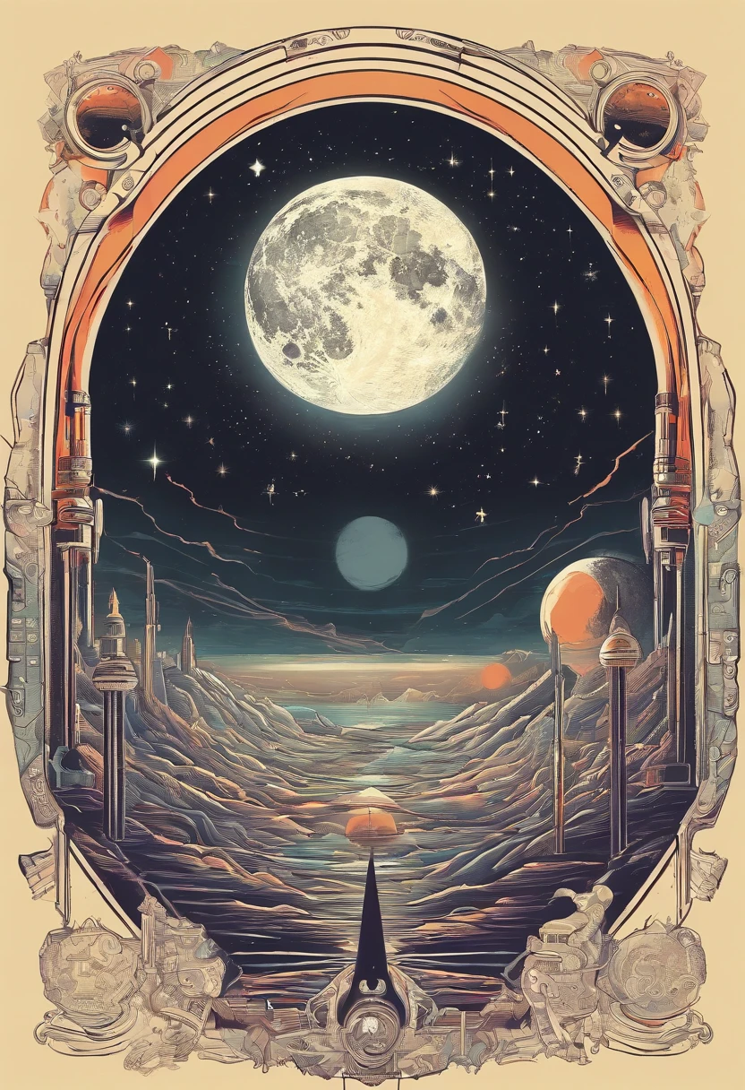 Moon in Scorpio shines brightly in the night sky. The atmosphere is charged with cosmic energy and deep secrets