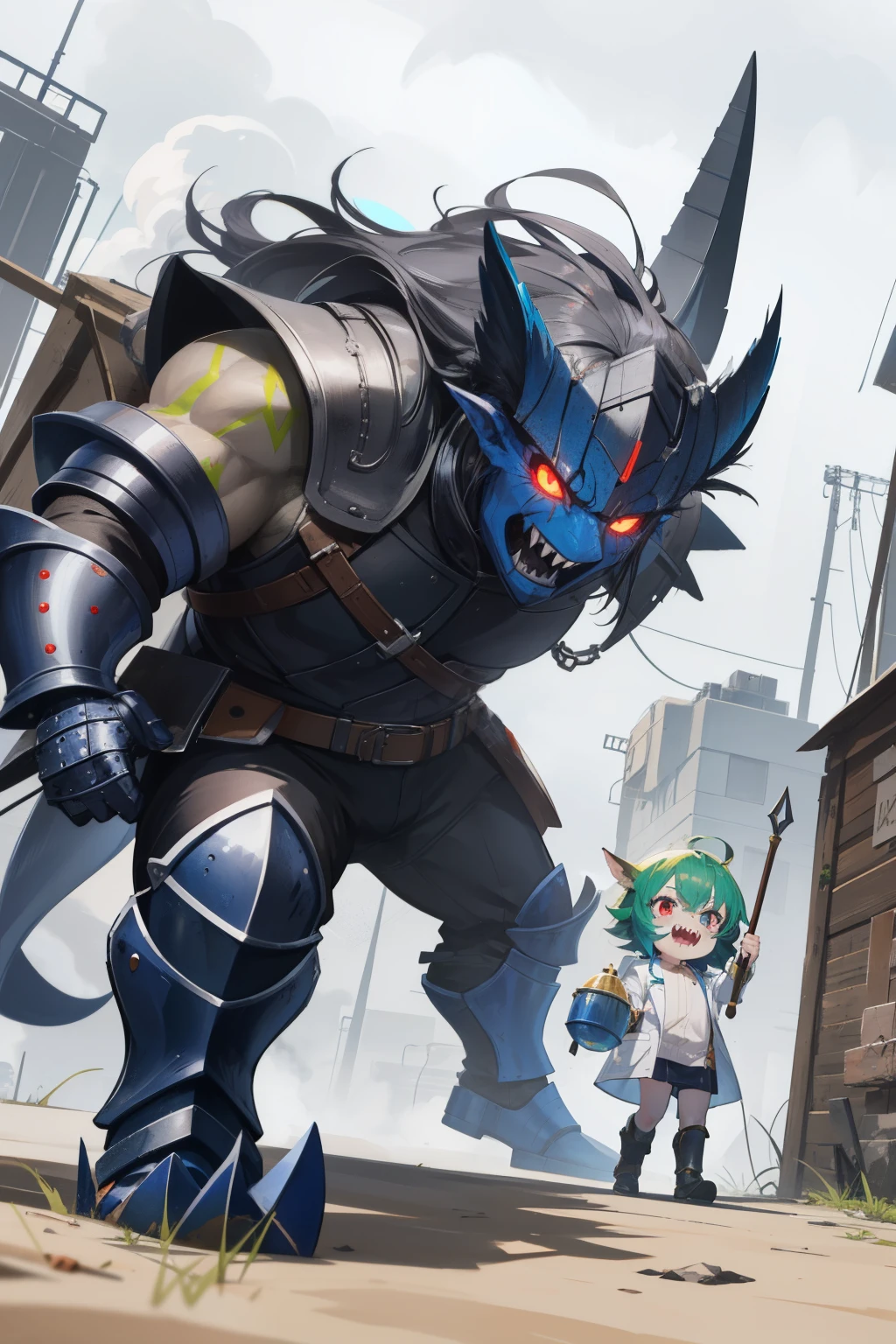 the face of a demonized and furious pig, half Cyborg and zombie. an angry pig with very bright eyes and smoke from its nose and green slime from its fanged snout. fire and heavy metal guitars. It's a poster for a horror and horror movie, It's a nightmare image.