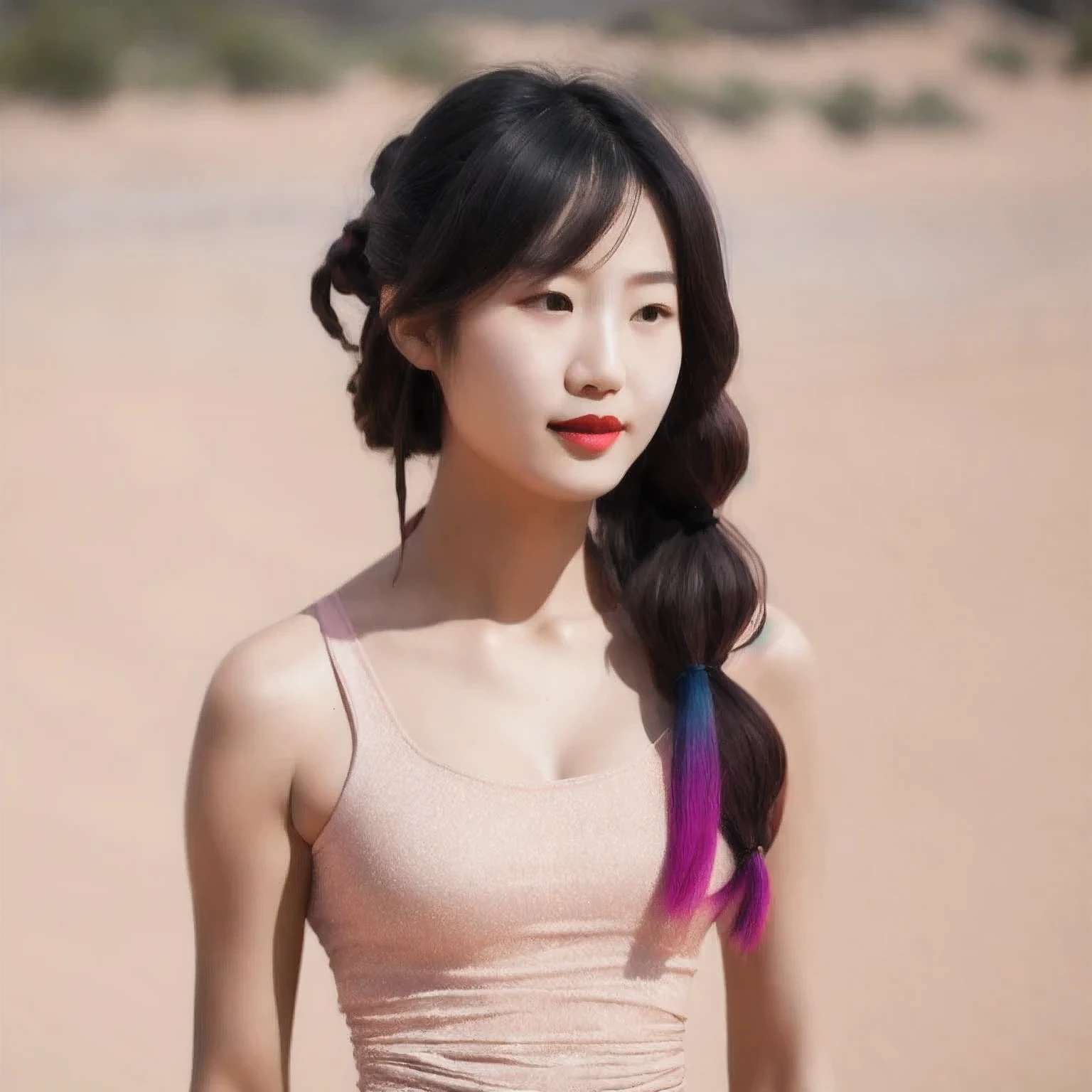 （（（1 Girl）））1 Girl
3d
bare shoulders
black eyes
black hair
blurry
blurry background
breasts
brown eyes
depth of field
leaning forward
lips
lipstick
looking at viewer
makeup
nose
outdoors
realistic
red lips
short hair
shorts
solo
tank top，(Desert Abyss)
1 Girl
bangs
White Lace shoulders
亚麻重棉刺绣丝绸
cleavage cutout
closed eyes
crescent
crescent facial mark
double bun
浅粉  Lace dress
facial mark
facing viewer
forehead mark
White Lace
﻿
飘逸 long hair
mini breasts
parted bangs
partially submerged
pink hair
red hair
solo
very long hair
wading
water