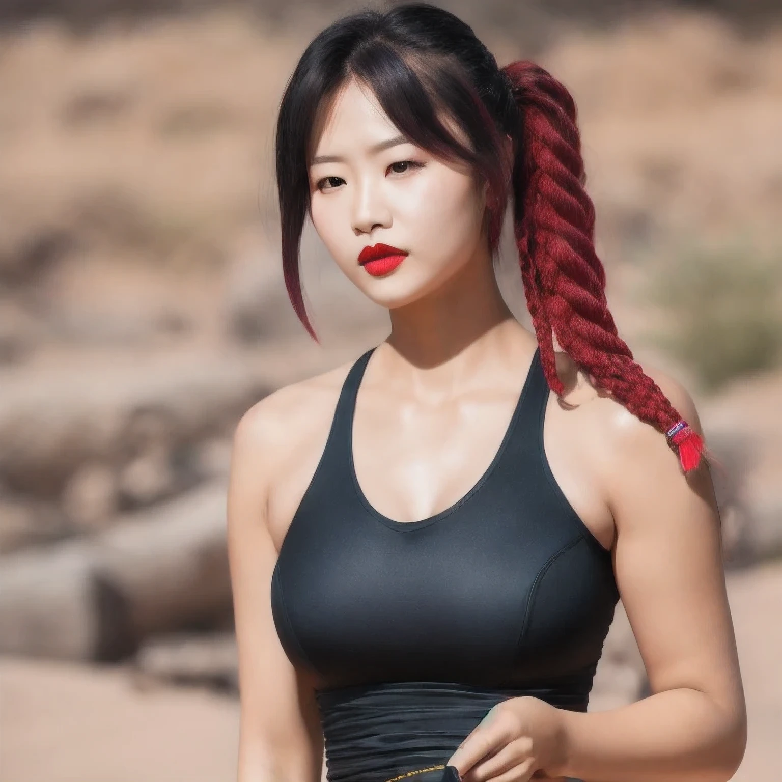 （（（1 Girl）））1 Girl
3d
bare shoulders
black eyes
black hair
blurry
blurry background
breasts
brown eyes
depth of field
leaning forward
lips
lipstick
looking at viewer
makeup
nose
outdoors
realistic
red lips
short hair
shorts
solo
tank top，(Desert Abyss)
1 Girl
bangs
White Lace shoulders
亚麻重棉刺绣丝绸
cleavage cutout
closed eyes
crescent
crescent facial mark
double bun
浅粉  Lace dress
facial mark
facing viewer
forehead mark
White Lace
﻿
飘逸 long hair
mini breasts
parted bangs
partially submerged
pink hair
red hair
solo
very long hair
wading
water