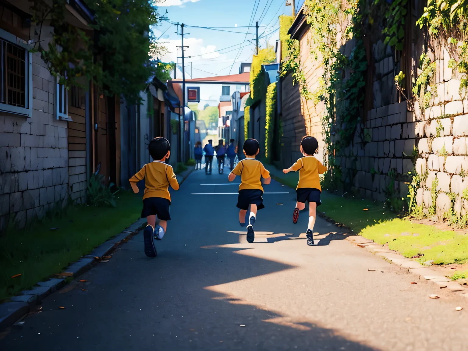 Children running background