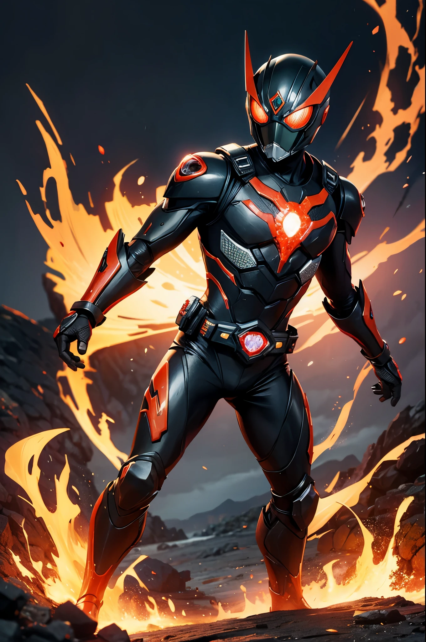 full body kamen rider lava motif