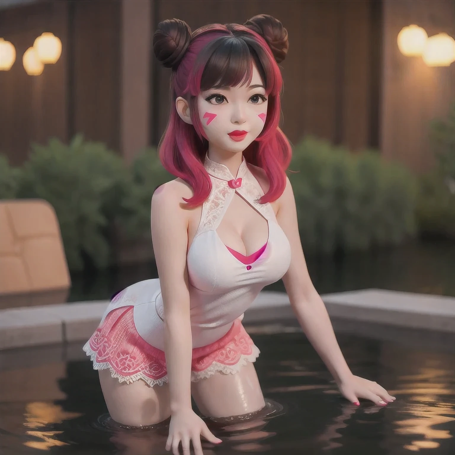(((1 Girl)))1 Girl
3d
bare shoulders
black eyes
black hair
blurry
blurry background
breasts
brown eyes
depth of field
leaning forward
lips
lipstick
looking at viewer
makeup
nose
outdoors
realistic
red lips
short hair
shorts
solo
tank top,(Desert Abyss)
1 Girl
bangs
White Lace shoulders
亚麻重棉刺绣丝绸
cleavage cutout
closed eyes
crescent
crescent facial mark
double bun
浅粉 Lace dress
facial mark
facing viewer
forehead mark
White Lace
飘逸 long hair
mini breasts
parted bangs
partially submerged
pink hair
red hair
solo
very long hair
wading
water