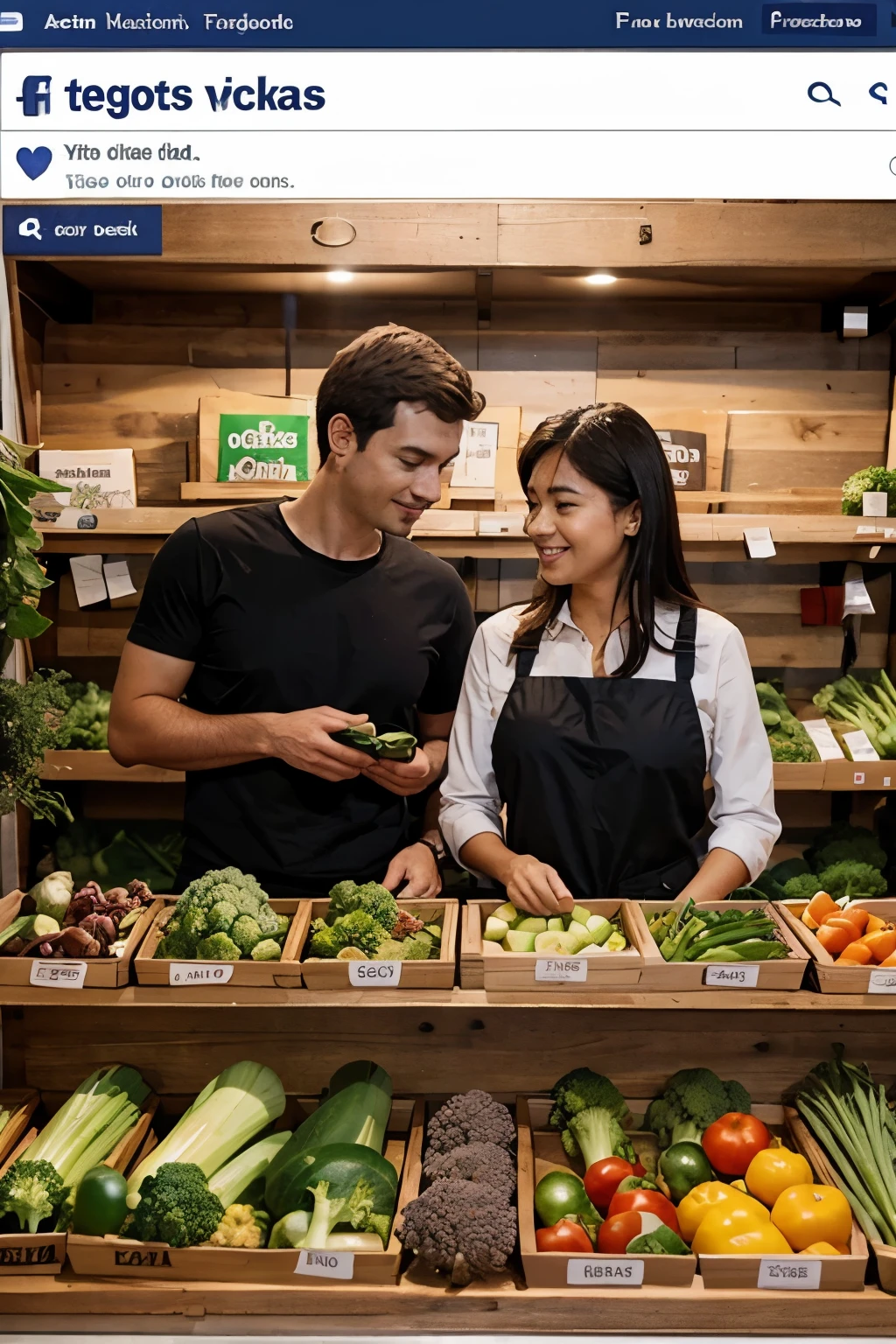 Facebook add for vegetables shop