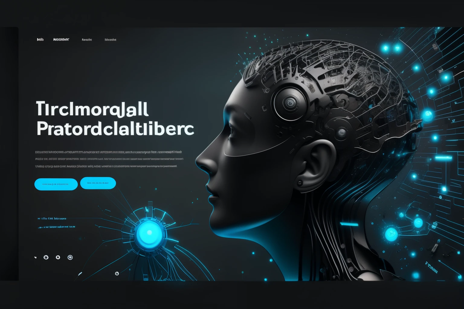 full face artificial intelligence theme, robot, vista lateral, preto Skin, (pretoface), preto, azul, 1 menino, (preto background), Contorno de rosto claro,