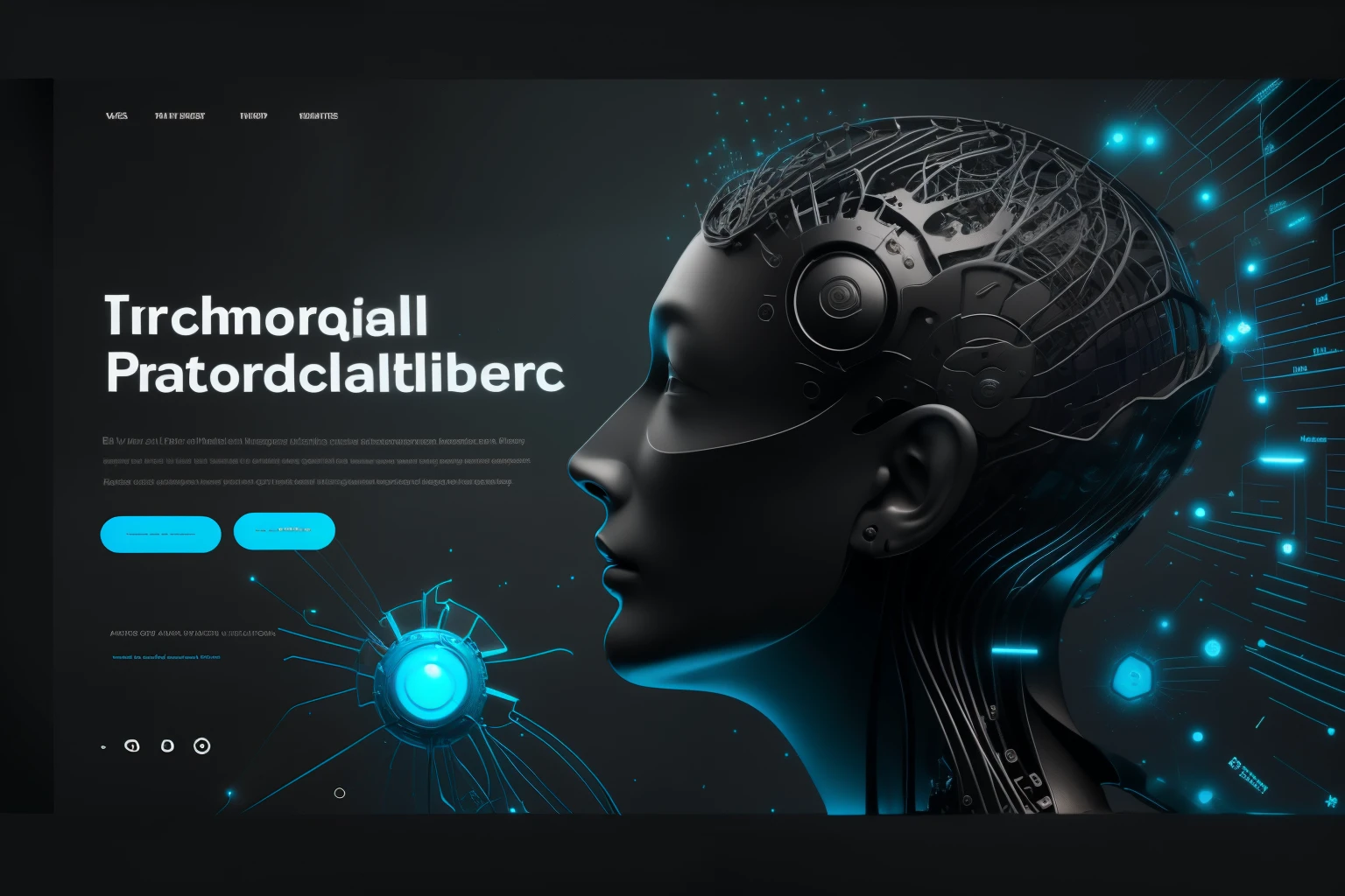 full face artificial intelligence theme, robot, vista lateral, preto Skin, (brancoface), preto, azul, 1 menino, (preto background), Contorno de rosto claro