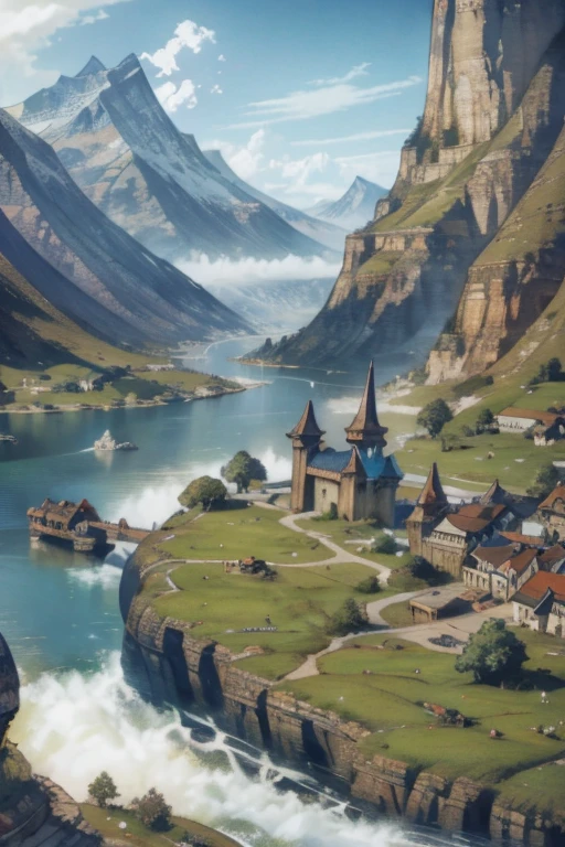 A vivid very highly detailed defined for whole image picture of a City or town in the worlds of Warcraft otherworldly foreign exotic