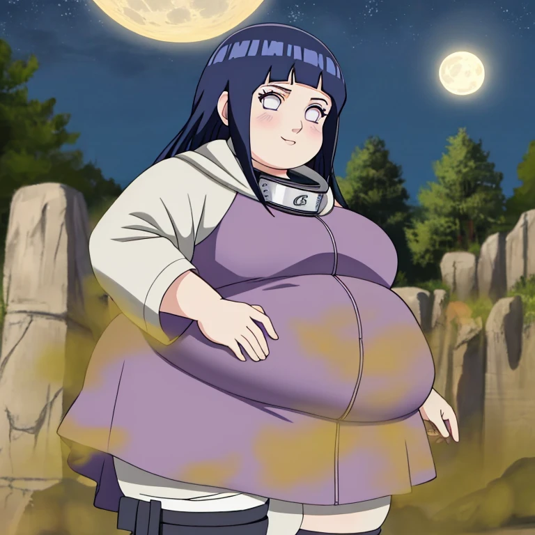 Masterpiece, ultra-detailed,Obese  Hinata from Naruto, solo, farting, 4K resolution, aspect ratio 9:16, beautiful dress. programme,

Obra maestra, detallada hasta el extremo, Hinata de Naruto, solita, calidad 4K, Aspect ratio 9:16, vestido hermoso. Anime,

Here is a more complete description:

Obra maestra del dibujo animado, detallada hasta el extremo, Hinata Uzumaki Gorda, pedos, sola en el escenario, iluminada por la luz de una luna llena que filtra a