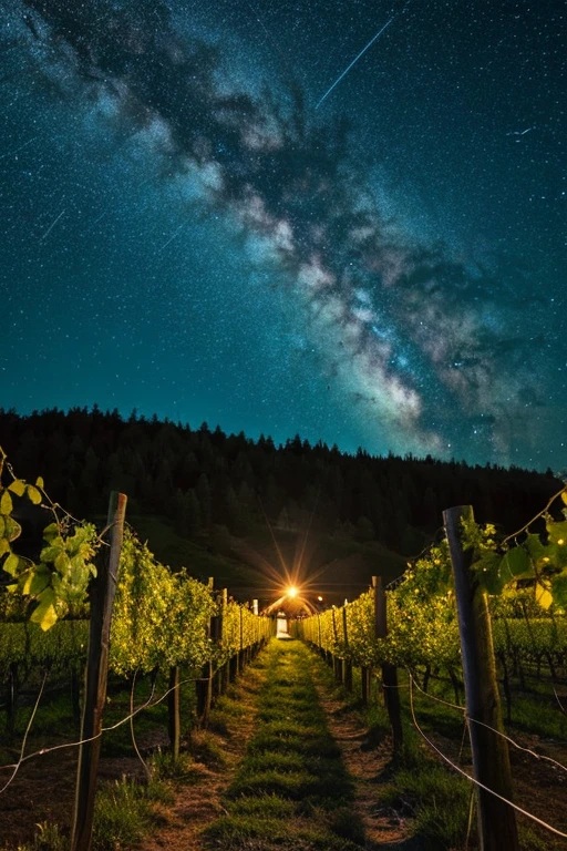 Vineyard under a starry night 