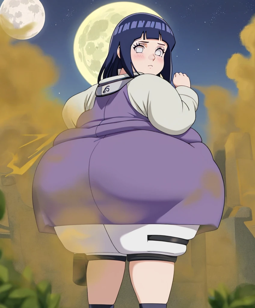 Masterpiece, ultra-detailed,Obese Hinata from Naruto, solo, shy, cute, farting from behind , 4K resolution, aspect ratio 9:16, beautiful dress. programme, konoha simbol detailed
Obra maestra, detallada hasta el extremo, Hinata de Naruto, solita, calidad 4K, Aspect ratio 9:16, vestido hermoso. Anime,
Here is a more complete description:
Obra maestra del dibujo animado, detallada hasta el extremo, Hinata Uzumaki Gorda, pedos, sola en el escenario, iluminada por la luz de una luna llena que filtra a