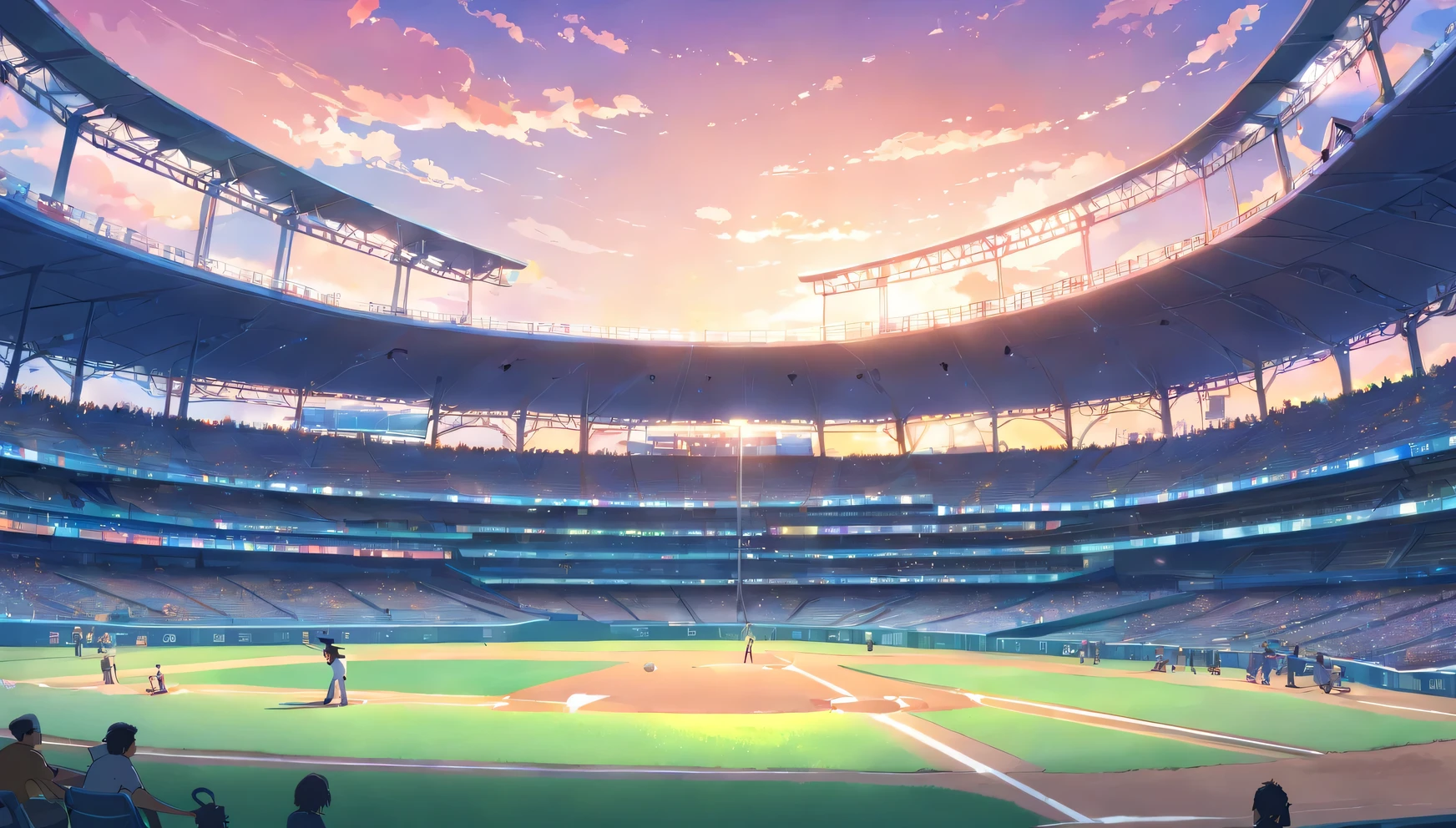 Baseball Game Background Illustration