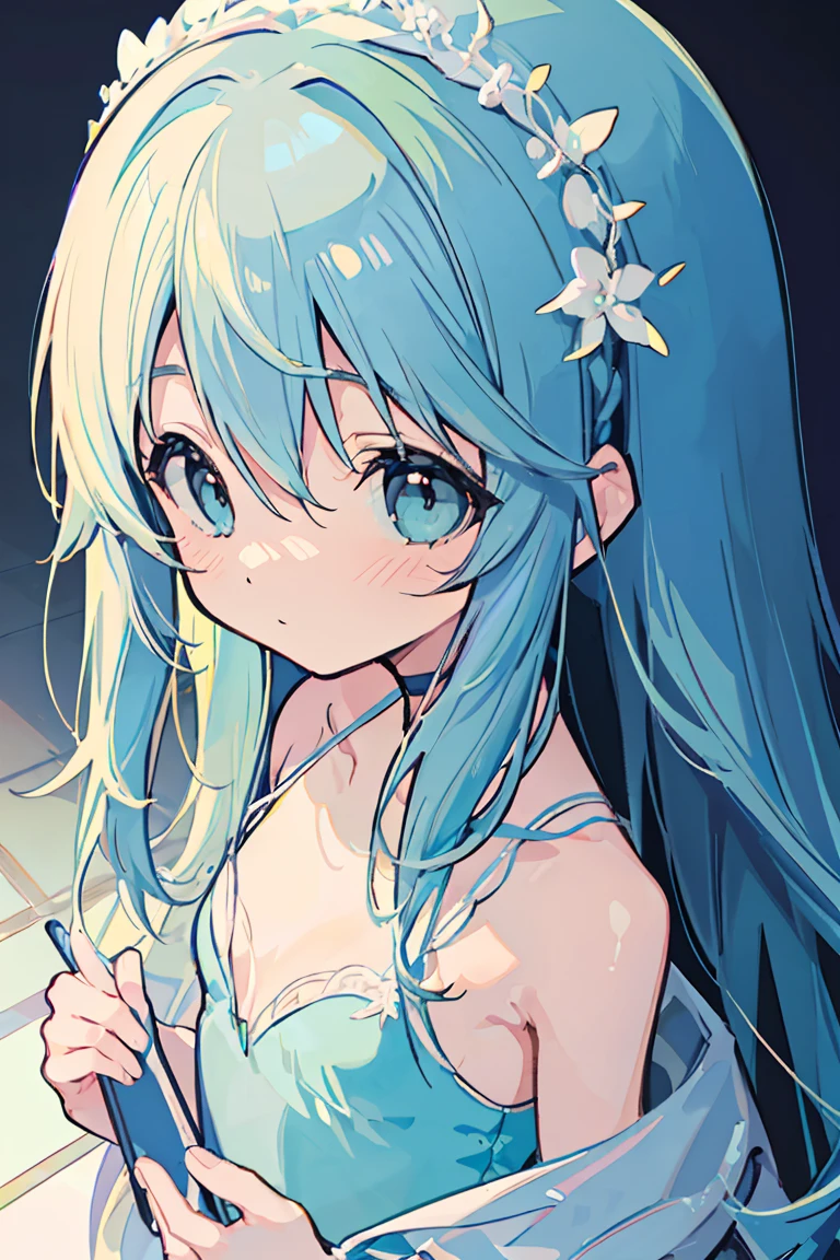 masterpiece, best quality, extremely detailed, (illustration, official art:1.1), 1 girl ,(((( light blue long hair)))), ,(((( light blue long hair)))),light blue hair, ,10 years old, long hair ((blush)) , cute face, big eyes, masterpiece, best quality,(((((a very delicate and beautiful girl))))),Amazing,beautiful detailed eyes,blunt bangs((((little delicate girl)))),tareme(true beautiful:1.2), sense of depth,dynamic angle,,,, affectionate smile, (true beautiful:1.2),,(tiny 1girl model:1.2),)(flat chest), (((masterpiece))), (((best quality))), (((ultra detailed))), A beautiful girl blows a bubble, (Studio ghibli style, Art by Hayao Miyazaki:1.2), Anime Style, Manga Style, Hand drawn, cinematic sensual, Sharp focus, humorous illustration, big depth of field, Masterpiece, concept art, trending on artstation, Vivid colors, Simplified style, trending on ArtStation, trending on CGSociety, Intricate, Vibrant colors, Soft Shading, Simplistic Features, Sharp Angles, Playful
