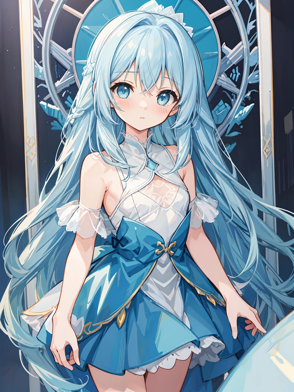 masterpiece, best quality, extremely detailed, (illustration, official art:1.1), 1 girl ,(((( light blue long hair)))), ,(((( light blue long hair)))),light blue hair, ,10 years old, long hair ((blush)) , cute face, big eyes, masterpiece, best quality,(((((a very delicate and beautiful girl))))),Amazing,beautiful detailed eyes,blunt bangs((((little delicate girl)))),tareme(true beautiful:1.2), sense of depth,dynamic angle,,,, affectionate smile, (true beautiful:1.2),,(tiny 1girl model:1.2),)(flat chest), (((masterpiece))), (((best quality))), (((ultra detailed))), A beautiful girl blows a bubble, (Studio ghibli style, Art by Hayao Miyazaki:1.2), Anime Style, Manga Style, Hand drawn, cinematic sensual, Sharp focus, humorous illustration, big depth of field, Masterpiece, concept art, trending on artstation, Vivid colors, Simplified style, trending on ArtStation, trending on CGSociety, Intricate, Vibrant colors, Soft Shading, Simplistic Features, Sharp Angles, Playful
