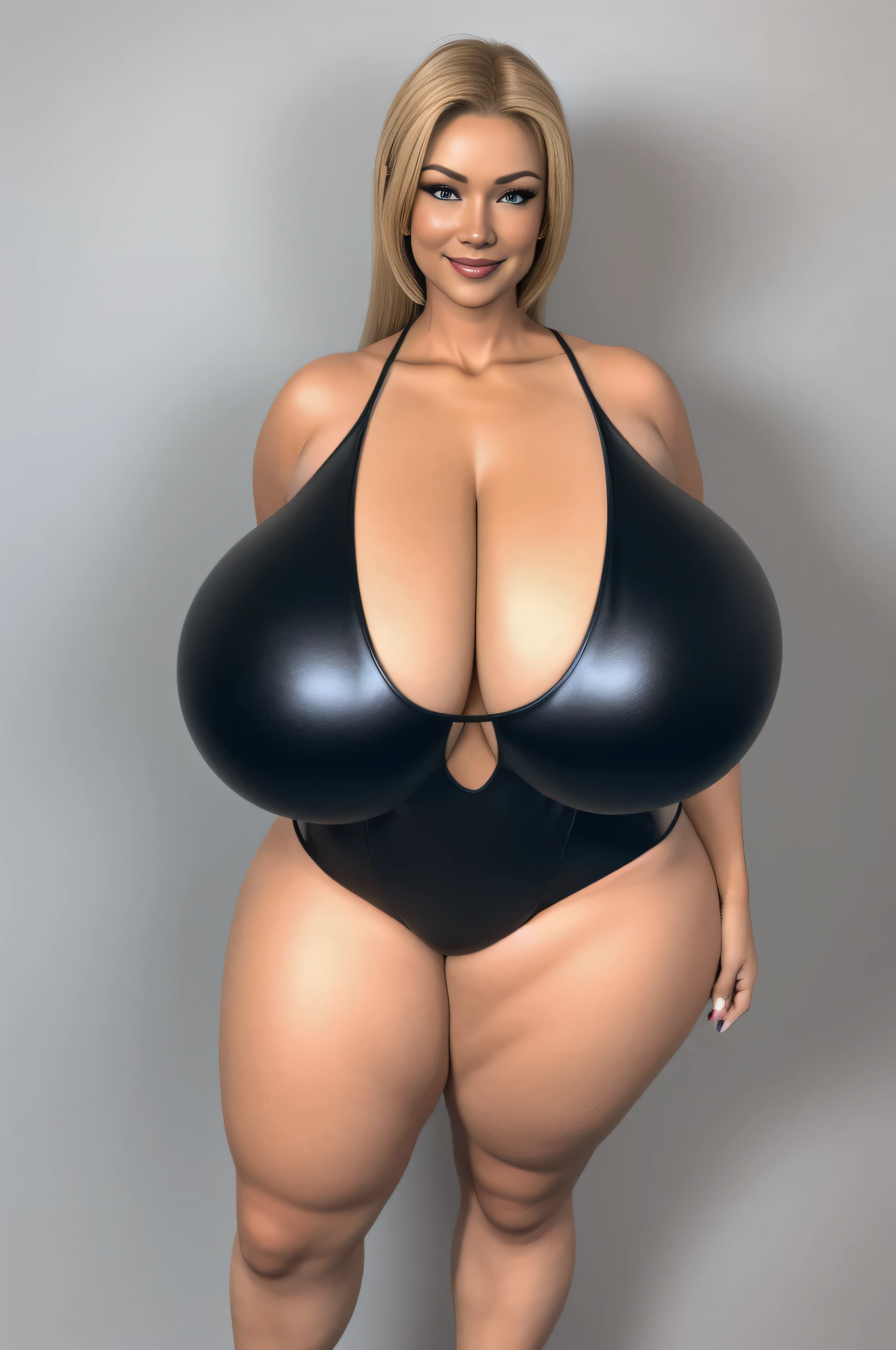 ( 8K quality ), ( Better Quality ), ( Ultra HD | | ), ( Perfect character anatomy ), ( Perfect lighting ), ( Full body photo 8k ), ( Perfect detail ), ( Perfect character details ), ( Perfect setting details ), ( masterpiece ), ( Facial symmetry of delicate characters ), ( Delicate character body structure), Beautiful woman, Perfect Face, Perfect body, Perfect Legs, Honey for eye color, Straight Long Hair, Tall Woman 1.65 ( 1 meter 65 centimeters ) , leotard, (( Flowing mantle )), (( Complex mantle )), Wide Hips, Thick thighs, Huge Ass, Huge natural breasts, Cleavage, Mature Mom, smile, Please place your hand on your chest, formal