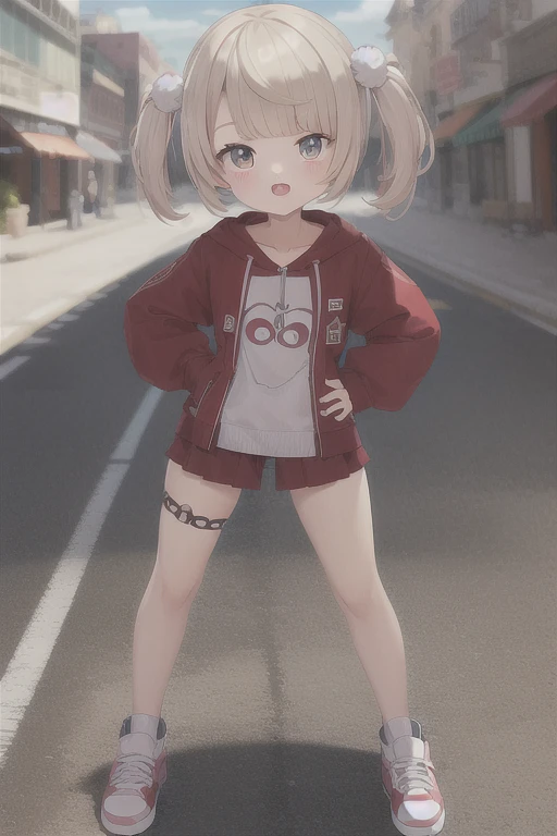 ((((ultra illustrated style:1.0)))),Best quality,best animated,masterpiece,ray tracing, global illumination,,chibi,1 Girl, One, standing,whole body, I look at the viewer, On open air,hands on hips, 
 