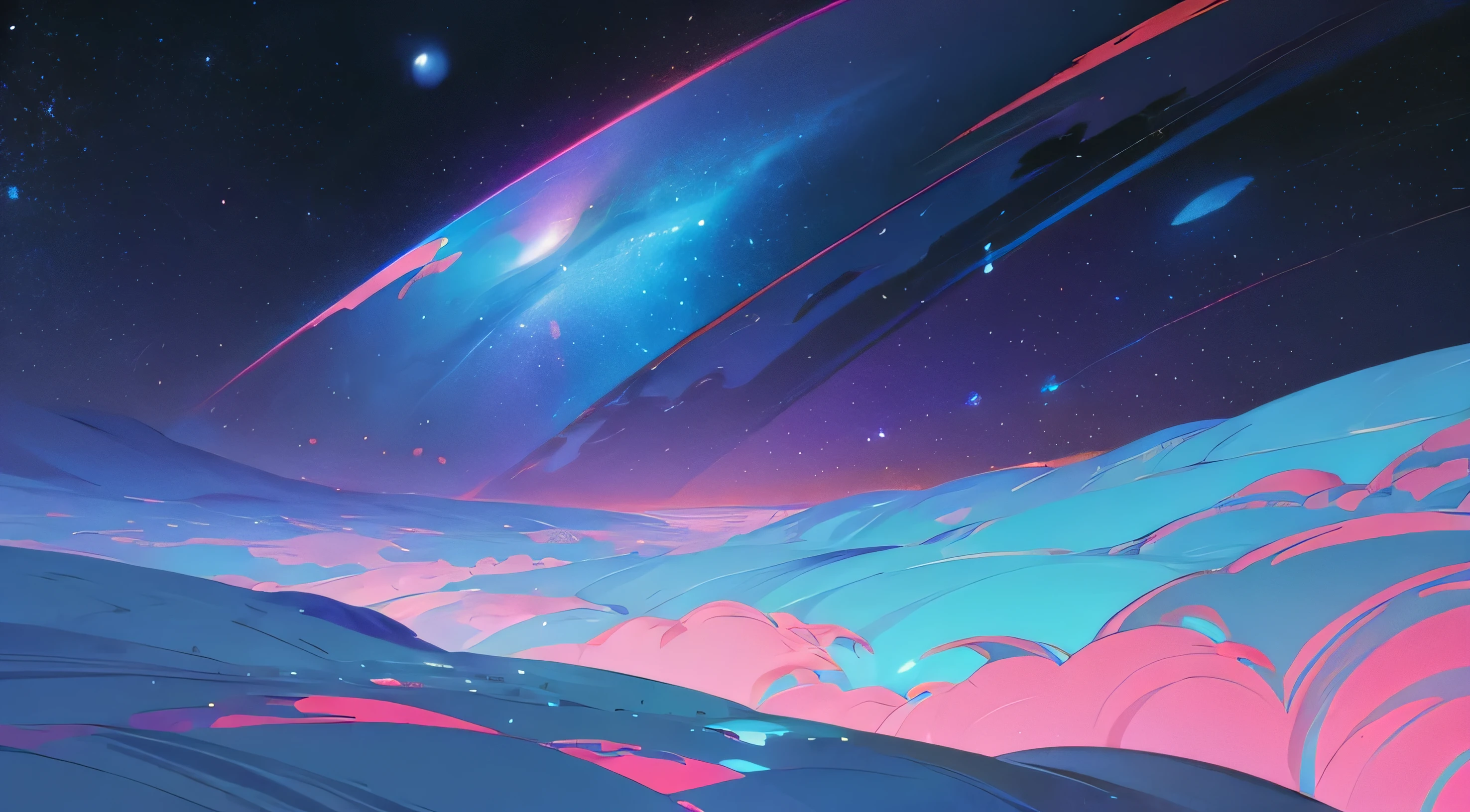 universe Illustrated style landscape