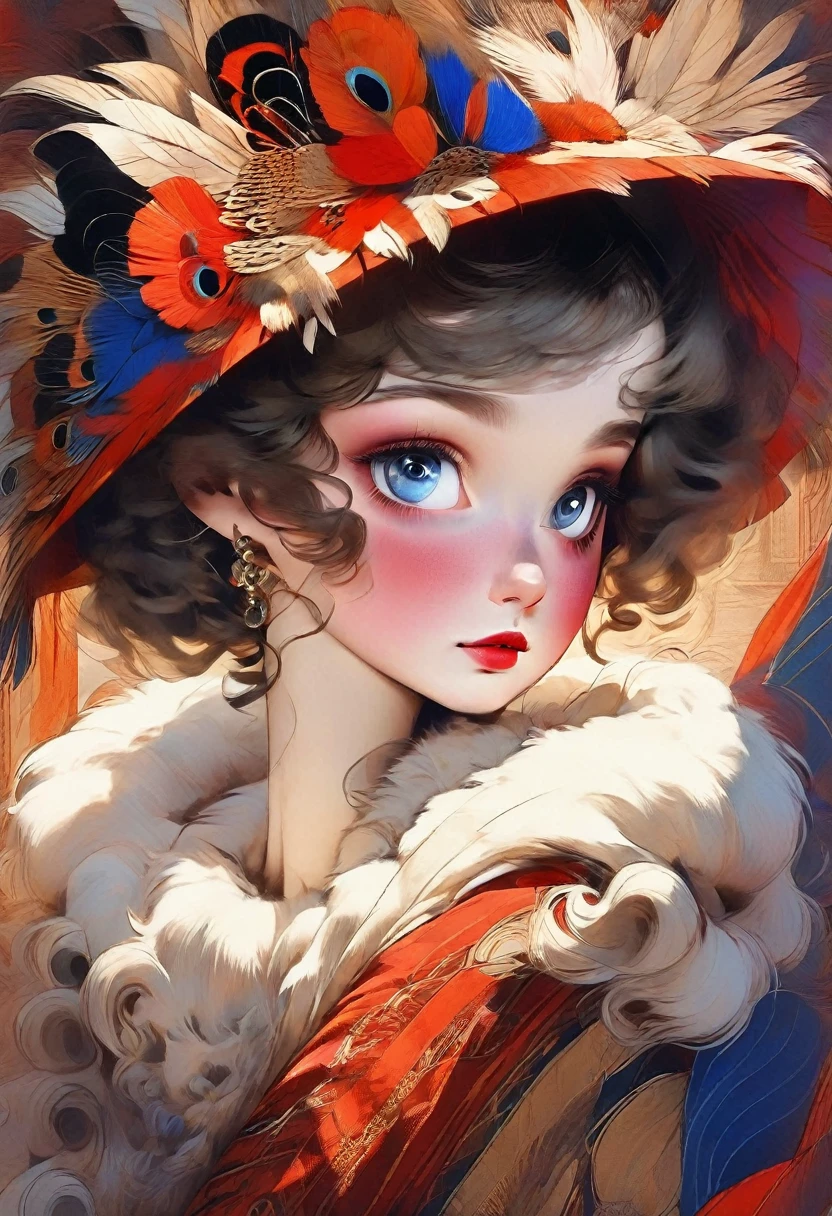 Very close-up just face, gala dress, very beautiful, delicate face, big eyes, gouache wash, cinematic, calligraphic lines. Rolf Armstrong, Paul Poiret, Margaret Keane. mysterious, modern vintage, full body gouache painting, adorable portrait, ethereal, translucent, victorian style, pheasant bell, fur stole, hypnotic look. long dark wavy hair. intense and deep colors, boho style, beautiful designs, fashion magazine

Inspired From, Erisen, Miki Asai Macro photography, close-up, hyper detailed, trending on artstation, sharp focus, studio photo, intricate details, highly detailed, by greg rutkowski