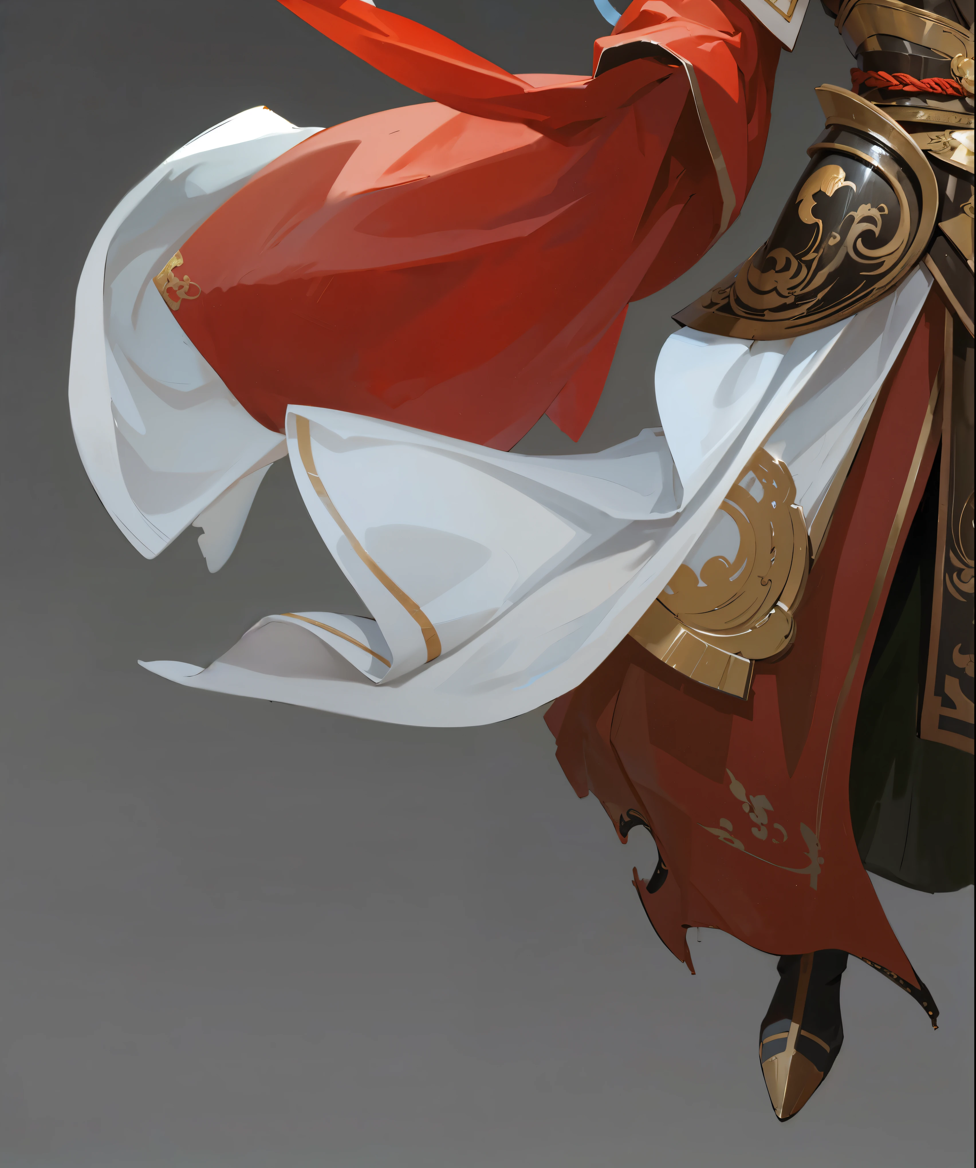 high quality, Li Jing，Meticulous portrayal，Clear structure，Tota，Waist armor，With streamers and robes，belt，Tota Tenno，Li Jing，

