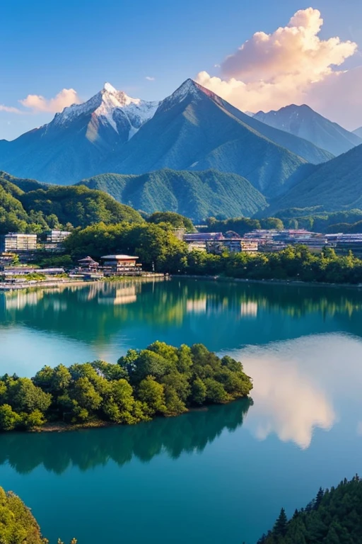 Our side has beautiful mountains and clear water，Yamashita has also built a tourist mountain resort