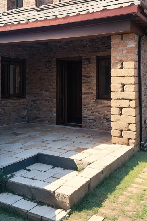The materials used in building this house were quite solid.,Look, this foundation is all bluestone,Bricks are also solid bricks