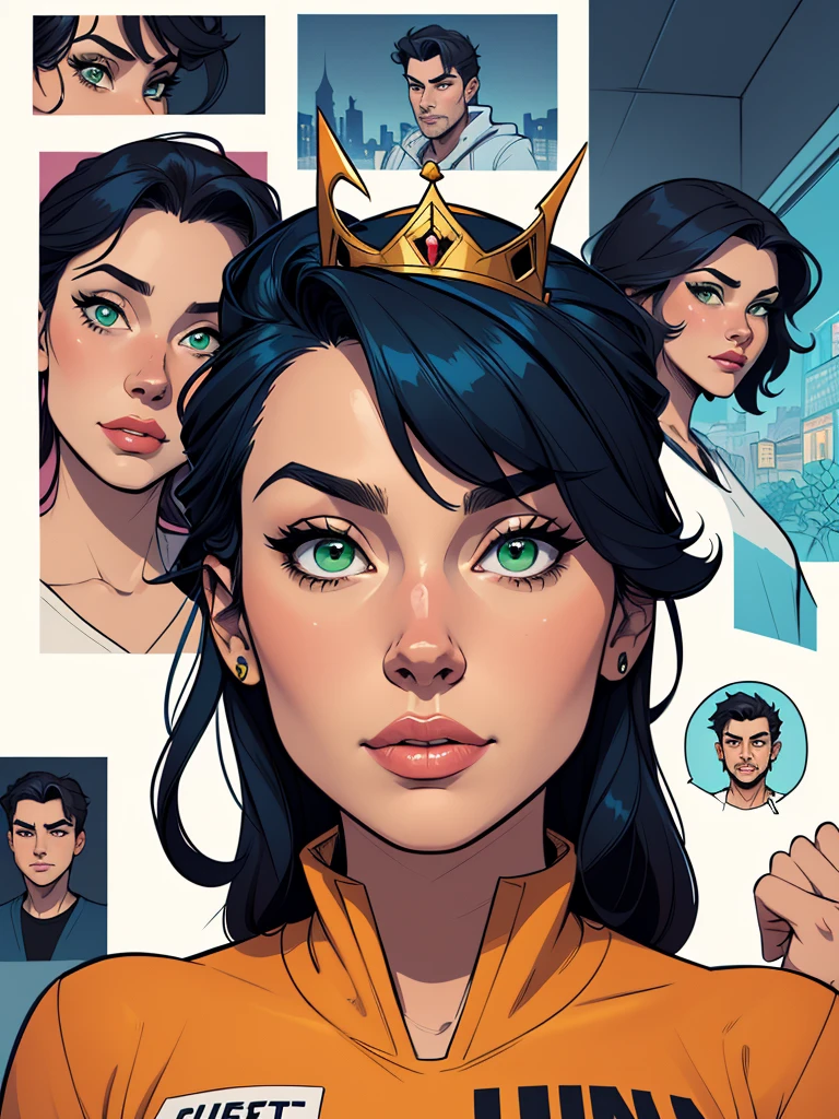 Turnaround sheet Imagem de desenho animado de uma mulher .cartoon style illustration, estilo de arte dos desenhos animados, estilo de arte dos desenhos animados, digital illustration style, design de personagens altamente detalhado, arte digital detalhada fofa, City fan art, Design de personagens de retrato, beautiful digital illustration, retrato de alta qualidade, Arte em quadrinhos, mulher jovem. Green eyes Medium and wonderful buso Alleyne - Queen's Blade drawing of a woman with wings and bra top, inspirado em Rob Liefeld, anjo, possivelmente um anjo, commission for high resolution, epic angle and pose, anjo alada, CO Commission, garota anjo cavaleiro, asas angelicais nas costas, lindo anjo feminino, anjo majestoso de corpo inteiro, of an beautiful anjo sorriso maroto sorriso feliz