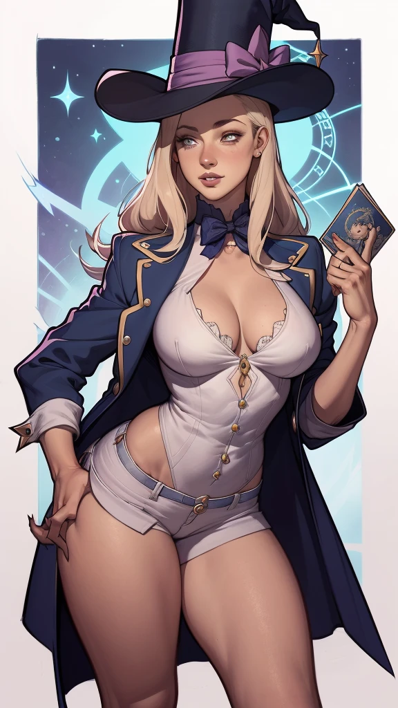 there is a woman in a top hat and jacket segurando uma varinha, Abigail Larson, female magician, commission for high resolution, Britney Lee, glamor anime witch casting magic, beautiful magical stella maeve, segurando uma varinha, estilo artgerm, beautiful magical stella maeve, desenhado no estilo de artgerm, no estilo de artgerm, CO Commission