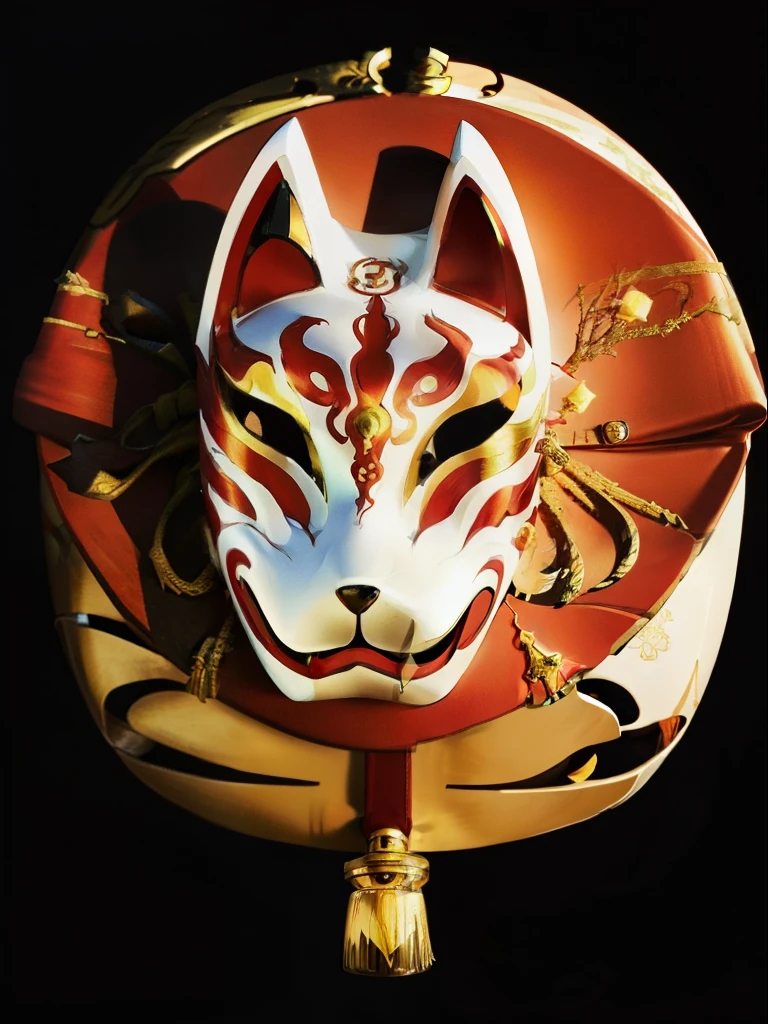 Fox Mask、One Girl, Official Art, unity 8k wallpaper, Super detailed, beautifully、aesthetic, masterpiece, highest quality, Realistic, (Abstract background) (zenTangle, Mandala, Tangle, enTangle background:0.7) kitsune, Fox Mask Template, Haori, Foxfire spells, Fox Familiar, conversion, Depth of written boundary, A fantastic atmosphere, The most beautiful form of chaos, elegant, Brutalist design, flowers of death, Flower Ecstasy