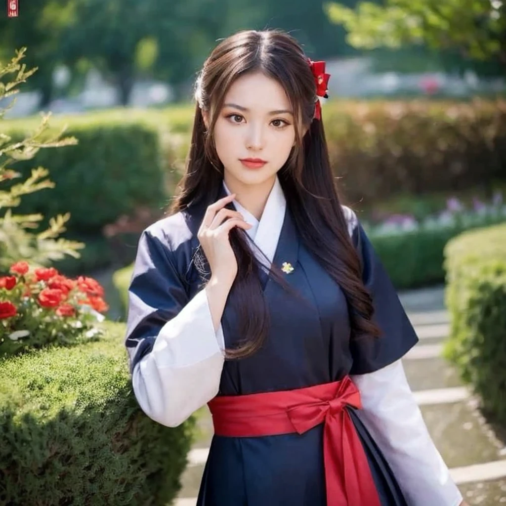 Beautiful Asian woman, 25 years old, 36 inch bust, long, flowing hair in a ponytail.,(วอลล์เปเปอร์ CG unity 8k ที่very detailed),(Masterpiece), (best quality), (very detailed), (best illustrations),(best shadow), cowboy shoot, (sharp eyeliner, eyelid, Detailed eyes:1.1), (city background:1.2), ,Take a break , Version 3 (Girls' frontline), , 3D,8k, Shot with a high quality Fuji 45 camera.,000,000 pixels, wide open aperture, warm light, Realistic, bright, beautiful light colors,