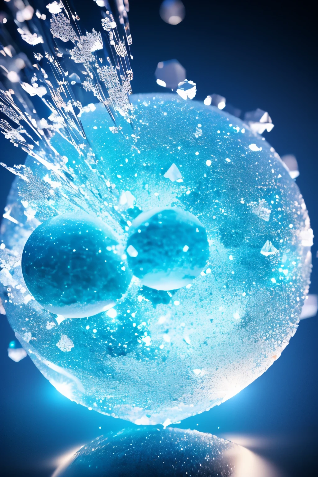 best quality, super fine, 16k, delicate and dynamic, the world of absolute zero images, atoms, molecules, stopping, beautiful crystals, sparkling effects